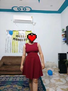 Burgundy Skater Party Dress