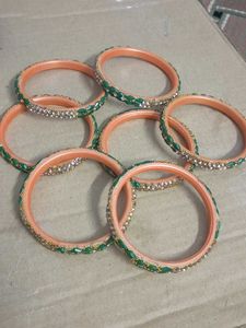 Bangle Set - Peach and Green