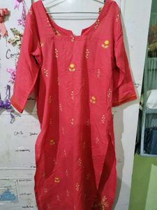 Pink &amp; Yellow Kurta Set With Duppata