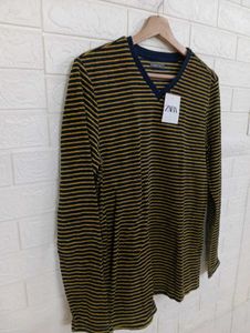 Zara Striped Long Sleeve V-neck