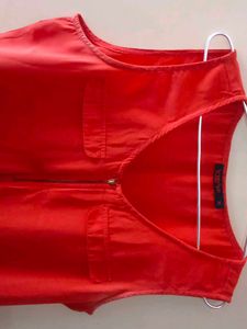 Chic Orange Sleeveless Top