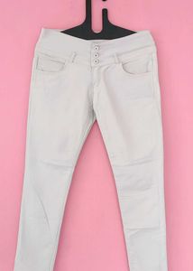 High waist White Denim Jeans