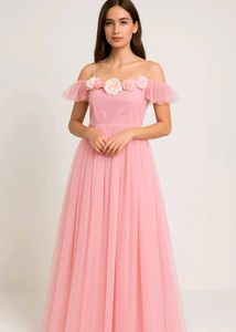 Very Beautiful  Barbie soft Net Evening Gown