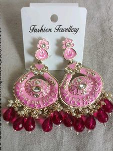 Pink & Red Statement Earrings