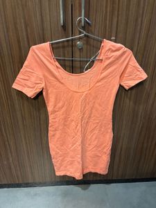 Coral Peach Colour Forever 21 Dress