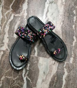 Colorful Beaded Toe-Ring Sandals
