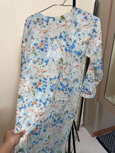 Embroidered Chikankari Printed Mulmul Straigh