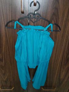 Blue Off-Shoulder Top