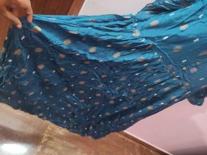 Xxl  Teal Printed A Line Kurta