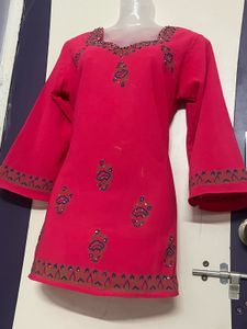 Thin Pinterest Festive Fair Rose Short Kurti💕