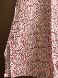 White And Red Printed Top