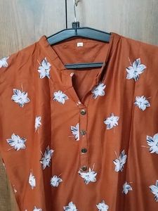 Women New Brown Floral Kurti