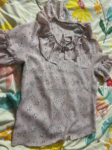Floral Pink Ruffle Top