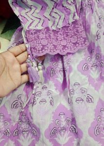 Lavender Printed Ethnic Gown