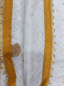 Cotton White saree