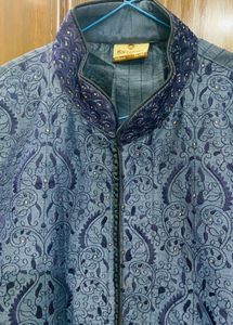 Silk Sherwani Style Kurta Set