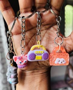 Cute Key rings/Bag Tags With Charms From Thailand