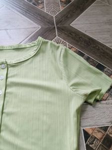 Green Button-Up Top