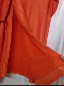 dark orange colour salwar kurti set