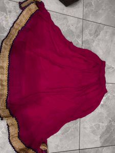 Magenta Skirt with Gold Detail