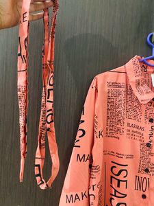 Trendy Newspaper Print Dress