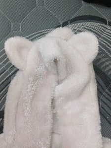 Bunny Hoodie – White Fur with Handy Po