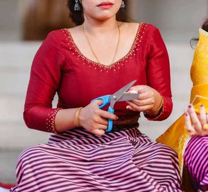 Maroon Embellished Blouse