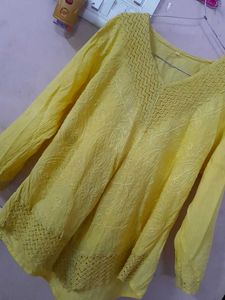 Yellow Embroidered Tunic