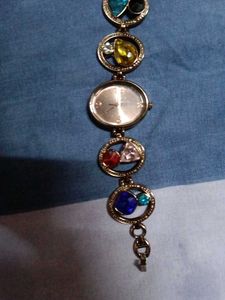 Colorful Gemstone Bracelet Watch