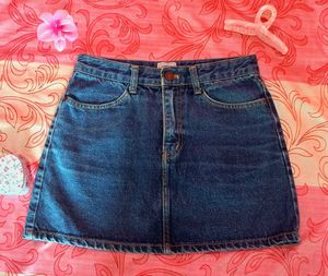 Vintage Denim Mini Skirt For Women's