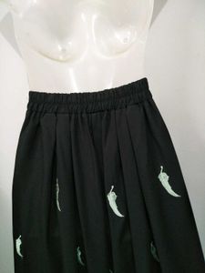 Black Embroidered Culottes