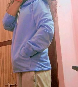 Nimesh Fashion Men Women Light Blue Hoodie(Medium)