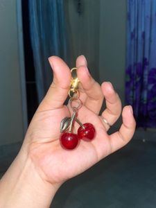 Sparkly Cherry Keychain