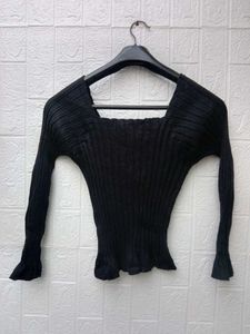 New with tag Pinterest Ribbed Square Neck Long Sle