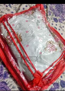 Pink Embroidered Dress Materials