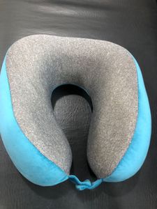Blue Grey Travel Neck Pillow with memory foam