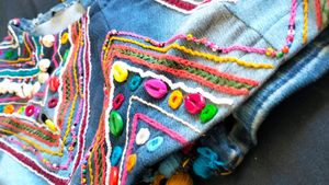 Beautiful Handwork Denim Blowse
