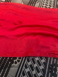 Dark Maroon Party Wear Saree With Blouse Piece