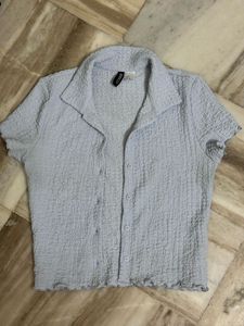 Ribbed Blue Fit Shirt