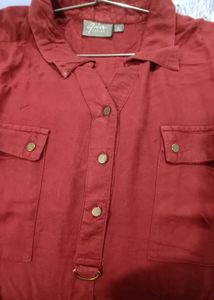 Gia Curves Maroon Shirt