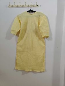 Vintage Yellow Pleated Dress