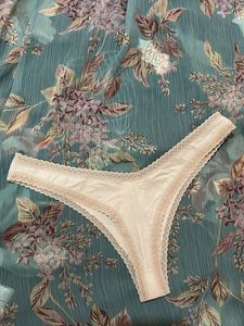 Cotton Lace Trim Thong