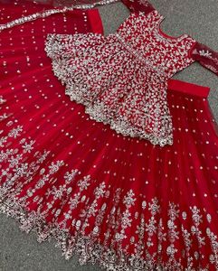 Red Embroidered Lehenga Choli