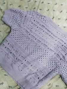 Lilac crochet Knit Crop top