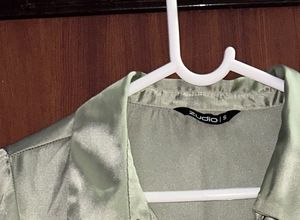 Green Satin Shirt