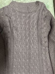 Lavender Cable Knit Mock Neck Sweater