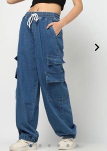 Baggy Denim Cargo Pants