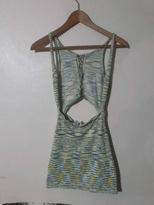(Negotiable)Patterned Cutout Mini Dress