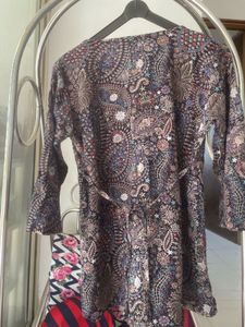 Paisley Print V-Neck Top