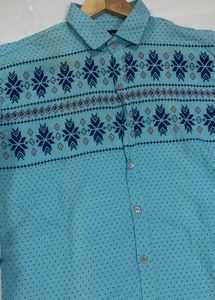 Boys’ Shirt – Cyan Color (Size L) Chest 38